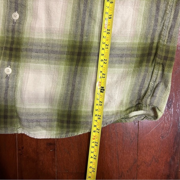 Madewell Perfect Fit Plaid Flannel Button Down Size Large green 100% cotton - Picture 5 of 7